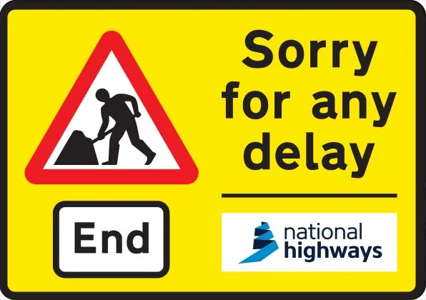 UK end of road works sign