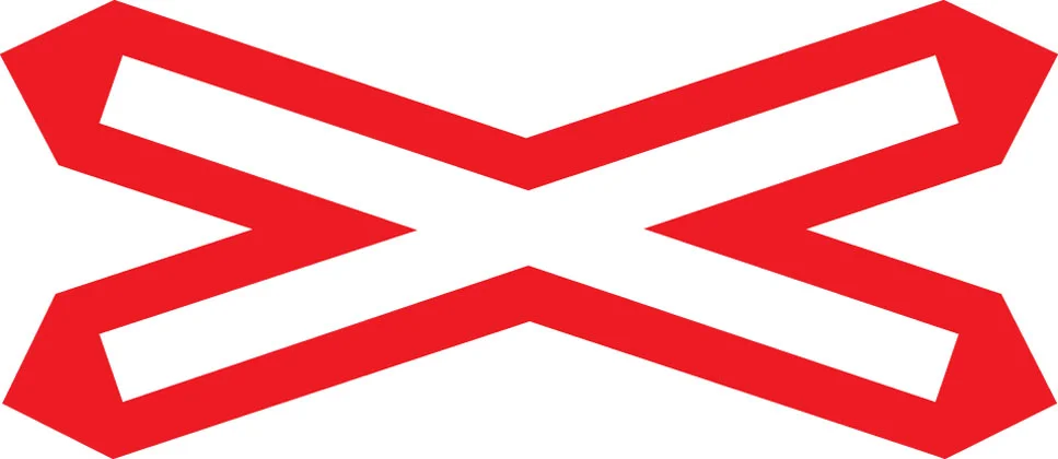 UK level crossing without barrier sign