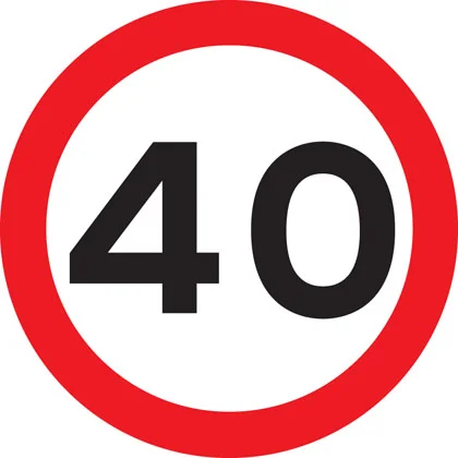 UK maximum speed limit sign