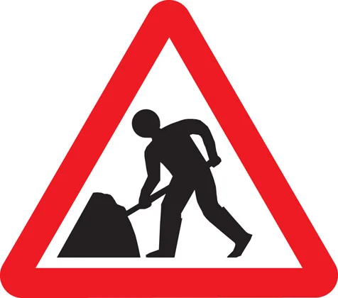 UK road works sign